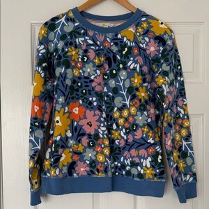 Boden Floral Patterned Sweatshirt sz Small blue never worn